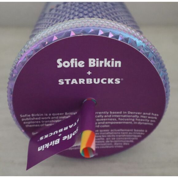 Sofie Birkin + Starbucks Plastic Cold 24 Oz Cup Sparkle/Cupid *Limited Edition - Picture 7 of 10